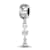 Rhodium Over Sterling Silver LogoArt Zeta Tau Alpha Vertical Letters on
Heart Bead
