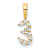 14k Yellow Gold Diamond Number 3 Pendant