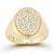 Rachel Zoe Pave CZ Oval Signet Ring in 14K Gold Over Sterling Silver