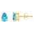 6x4mm Pear Shape Blue Topaz 14k Yellow Gold Stud Earrings