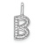 14K White Gold Diamond Letter B Initial Pendant