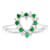 0.27ctw Emerald and Diamond Heart Shaped Ring in 14k White Gold