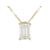 Lab-Grown Diamond Emerald-Cut Slide Pendant In 14K Gold Over Sterling
Silver 0.50ctw