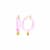 14K Yellow Gold Over Sterling Silver Acrylic Mini Flower Charm Hoop
Earrings in Pink
