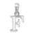 Sterling Silver Polished Block Initial -F- Pendant