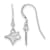 Rhodium Over Sterling Silver MLB LogoArt Toronto Blue Jays Dangle Earrings