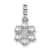 Rhodium Over 14K Gold Lab Grown Diamond SI1/SI2, G H I, Floral Pendant 0.62ctw