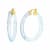 14K Yellow Gold Over Sterling Silver Painted Hoops in Light Blue