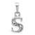 Rhodium Over 10k White Gold Accent Diamond Letter S Initial Pendant