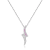 Round Pink Sapphire and White Sapphire Sterling Silver Pendant With Chain