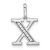 14K White Gold Diamond Lower Case Letter X Initial Pendant