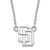 Rhodium Over Sterling Silver MLB LogoArt San Diego Padres S-D Pendant Necklace