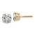 14K Yellow Gold 2ct. 6.5mm Round G H I True Light Moissanite Screwback Earrings