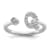 Rhodium Over 14K White Gold Lab Grown Diamond VS/SI GH, Initial Q
Adjustable Ring