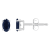 5x3mm Oval Sapphire 14k White Gold Stud Earrings