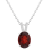 10x8mm Oval Garnet With Diamond Accents Rhodium Over Sterling Silver
Pendant with Chain