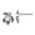Rhodium Over Sterling Silver Antiqued Crystal April Birthstone Turtle Earrings