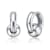 Ball Accent Huggie Earrings In Rhodium Over Brass