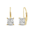 White Cubic Zirconia 14k Yellow Gold Earrings With Velvet Gift Box 2.00ctw