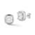 Rachel Zoe Puffed Square CZ Stud Earrings in Rhodium Over Sterling Silver