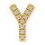 14K Yellow Gold Diamond Initial Y Charm