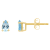5x3mm Pear Shape Aquamarine 14k Yellow Gold Stud Earrings
