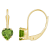 5mm Heart Shape Peridot 10k Yellow Gold Drop Earrings
