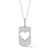 Rachel Zoe Pave CZ Open Heart Tag Pendant Necklace in Rhodium Over
Sterling Silver