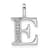 14K White Gold Diamond Letter E Initial Pendant