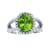 Peridot and Diamond 14k White Gold Halo Split Shank Ring 3.60ctw