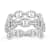 Rachel Zoe CZ Triple Mariner Row Ring in Rhodium Over Sterling Silver