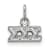 Rhodium Over Sterling Silver LogoArt Sigma Sigma Sigma Extra Small Pendant