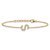 14k Yellow Gold Diamond Sideways Letter S Bracelet