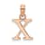 14k Rose Gold Polished Block Letter X Initial Pendant