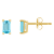 5x3mm Emerald Cut Blue Topaz 14k Yellow Gold Stud Earrings