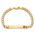 14k Yellow Gold Medical Polished Red Enamel Cuban Link ID Bracelet