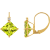 10K Yellow Gold Peridot and Diamond Princess Leverback Earrings 2.85ctw