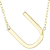 Sideways Initial U Necklace In Solid 14K Yellow Gold 18 Inch
