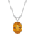 10x8mm Oval Citrine Rhodium Over Sterling Silver Pendant With Chain
