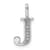 14K White Gold Diamond Letter J Initial Pendant
