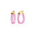 14K Yellow Gold Over Sterling Silver Mini Horseshoe Acrylic Hoops in Pink