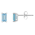 5x3mm Emerald Cut Aquamarine 14k White Gold Stud Earrings