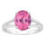 10x8mm Oval Pink Topaz Rhodium Over Sterling Silver Ring