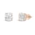 White Cubic Zirconia 14k Rose Gold Studs With Velvet Gift Box 2ctw