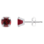 5mm Cushion Garnet Rhodium Over 10k White Gold Stud Earrings