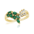 0.59ctw Emerald and Diamond Ring in 14k Yellow Gold