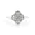 Moissanite Rhodium Over Sterling Silver 4-Leaf Clover Cluster Ring