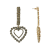 Off Park® Collection, Gold Crystal Double Heart Drop Earring