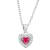 Lab Created Ruby And White Cubic Zirconia Rhodium Over Silver Children's
Heart Pendant 0.49ctw