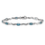 Rhodium Over 14k White Gold Fancy Diamond and Blue Topaz Bracelet